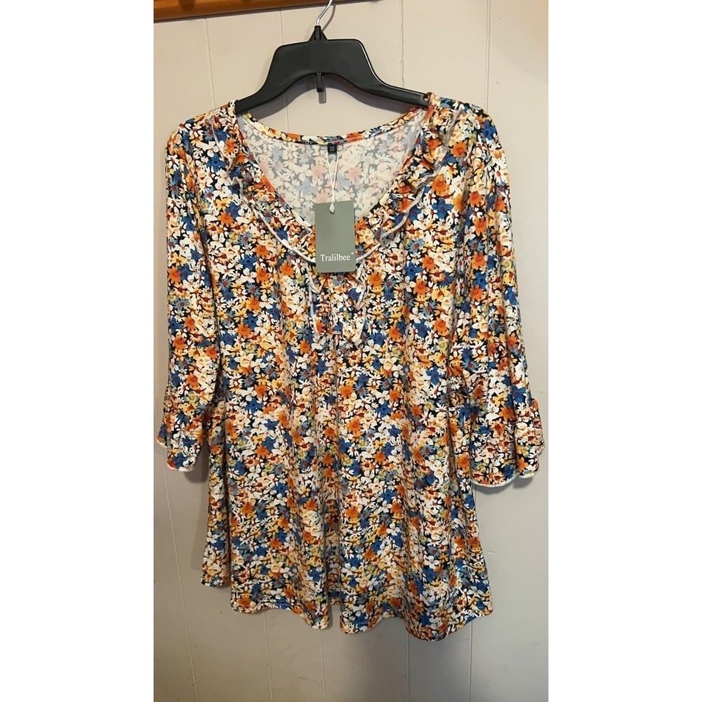 Trailbee Floral Print Blouse - Size 3X